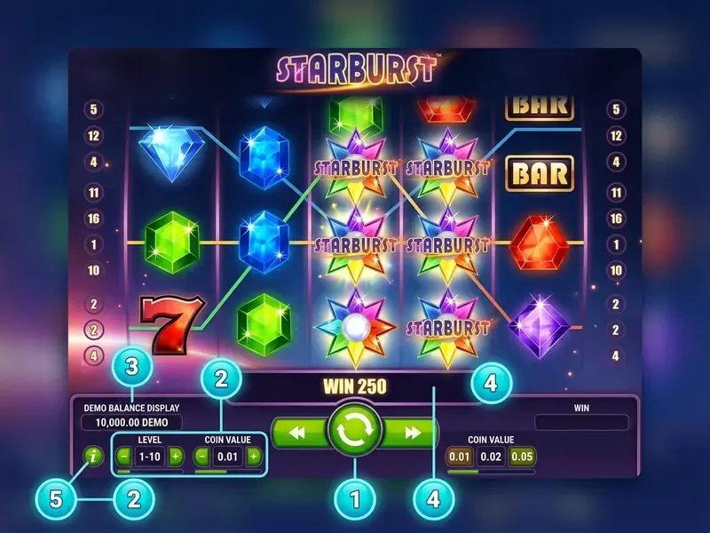 starburst demo interface controls